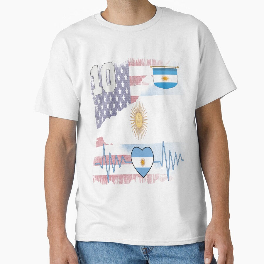 Argentina Jersey Heartbeat Argentina Soccer 10 Football Fan from USA by Mannoucha ⭐⭐⭐⭐⭐ ( 1,978 reviews )