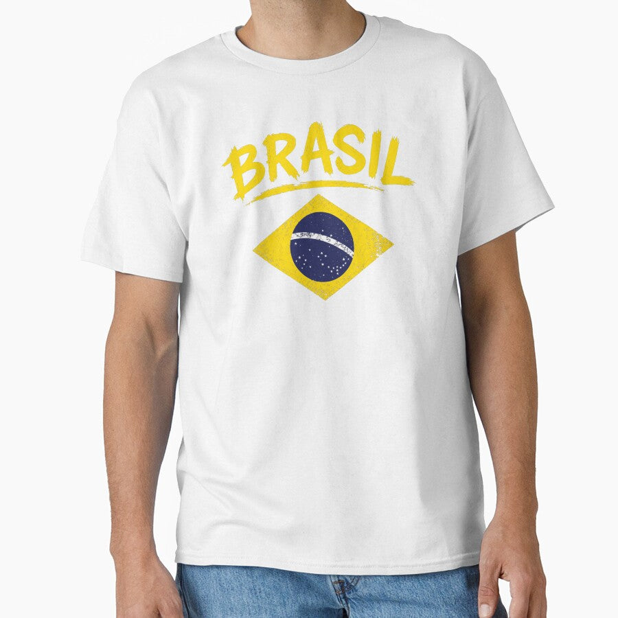 Brasil with Brazilian Flag by Doodletext
