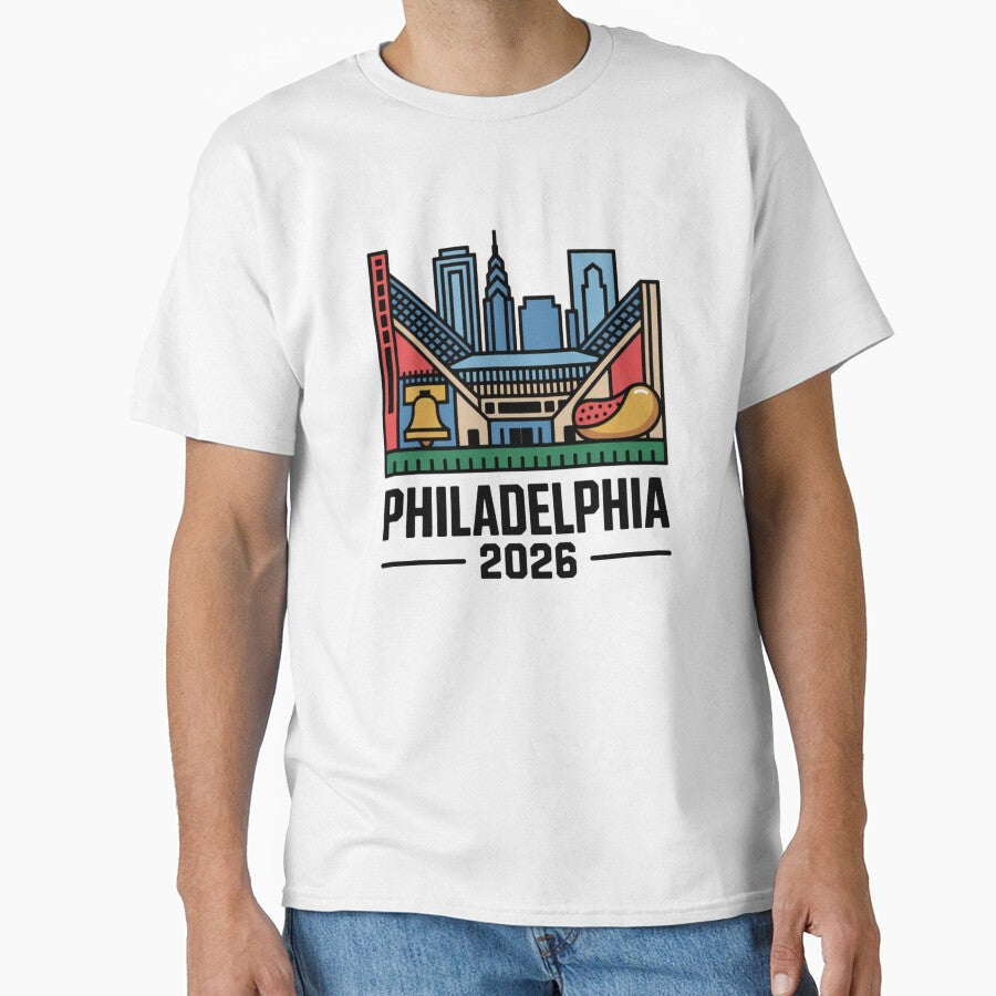 Philadelphia 2026 Liberty Bell Stadium Cheesesteak T-Shirt V22 by DarylWelsh2024