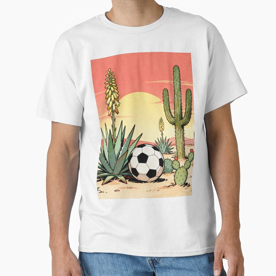 Soccer Desert Oasis - Mexico 2026 Inspired Vintage Art by HappySproutArt