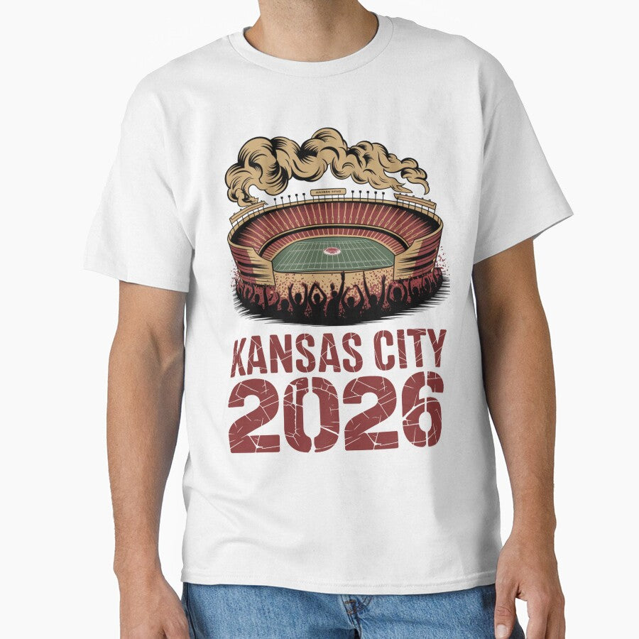 Kansas City 2026 Arrowhead Stadium Football T-Shirt V10 by DarylWelsh2024