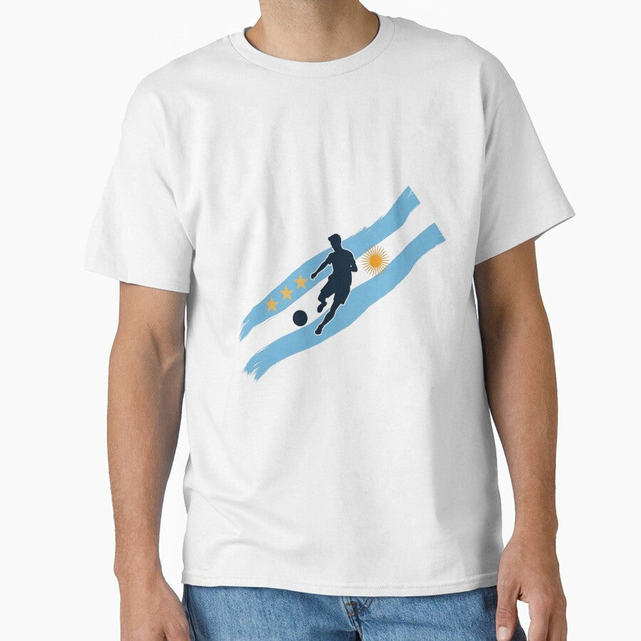 Argentina Soccer Player Silhouette Three Stars Art by PMTaurus