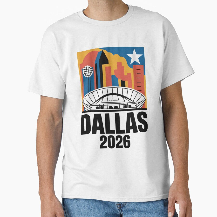 Dallas 2026 Texas Soccer Souvenir T-Shirt V8 by DarylWelsh2024