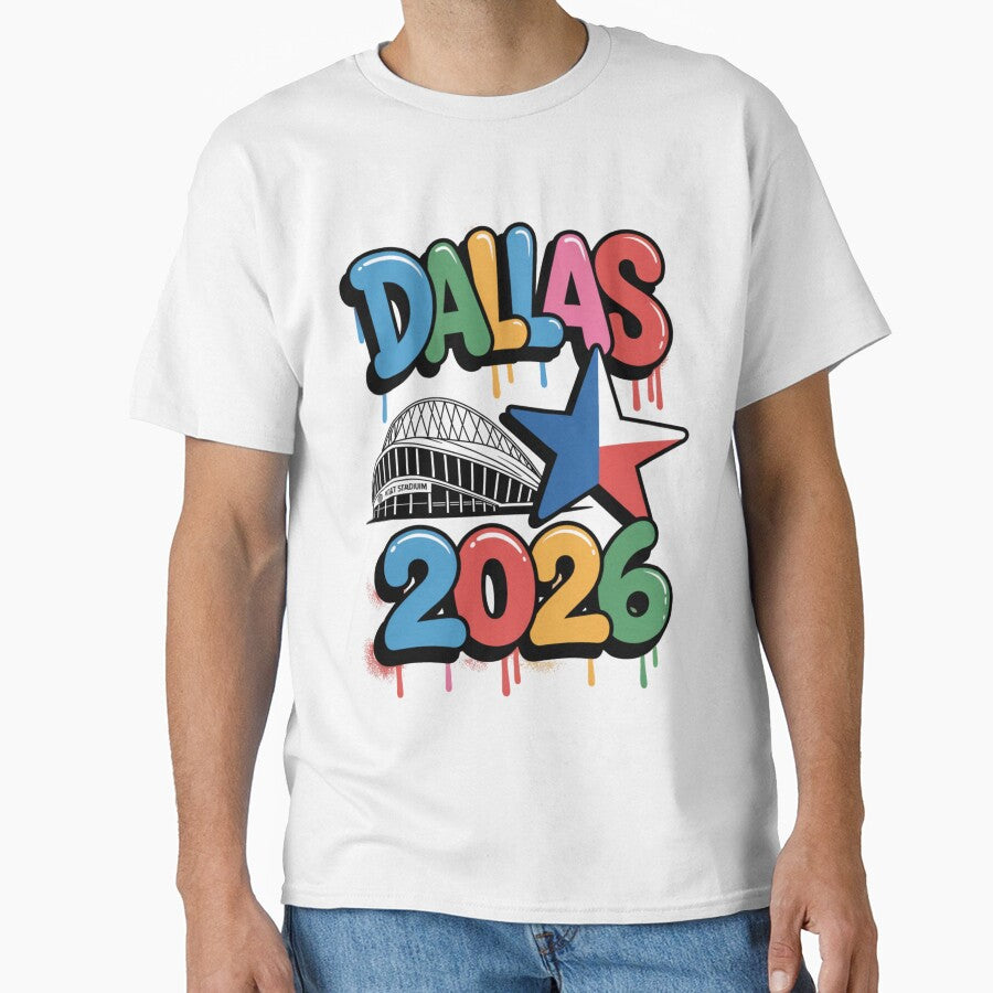 Dallas 2026 Texas Soccer Souvenir T-Shirt V18 by DarylWelsh2024