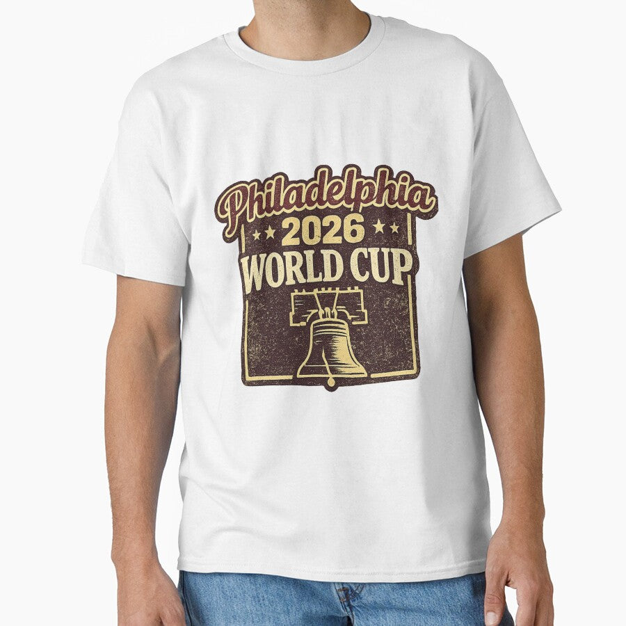 Philadelphia 2026 World Cup – Liberty Bell Retro Vintage Soccer Fan T-Shirt by ArthUpscale