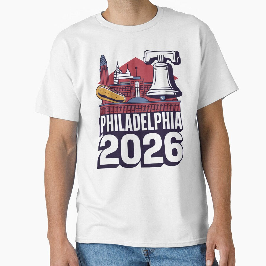 Philadelphia 2026 Liberty Bell Stadium Cheesesteak T-Shirt V12 by DarylWelsh2024