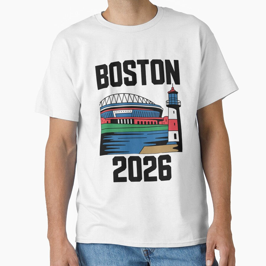 Boston 2026 New England Soccer Souvenir T-Shirt V4 by DarylWelsh2024