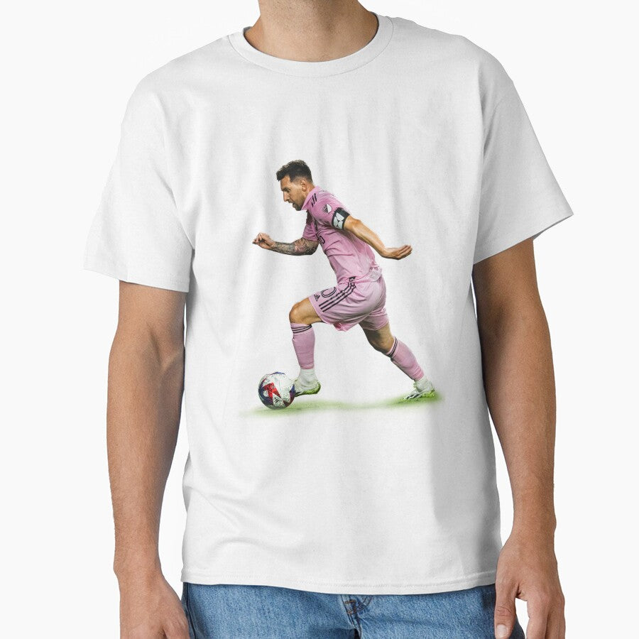 Messi Inter Miami Soccer Art – Football Legend in Pink Jersey by robyclub