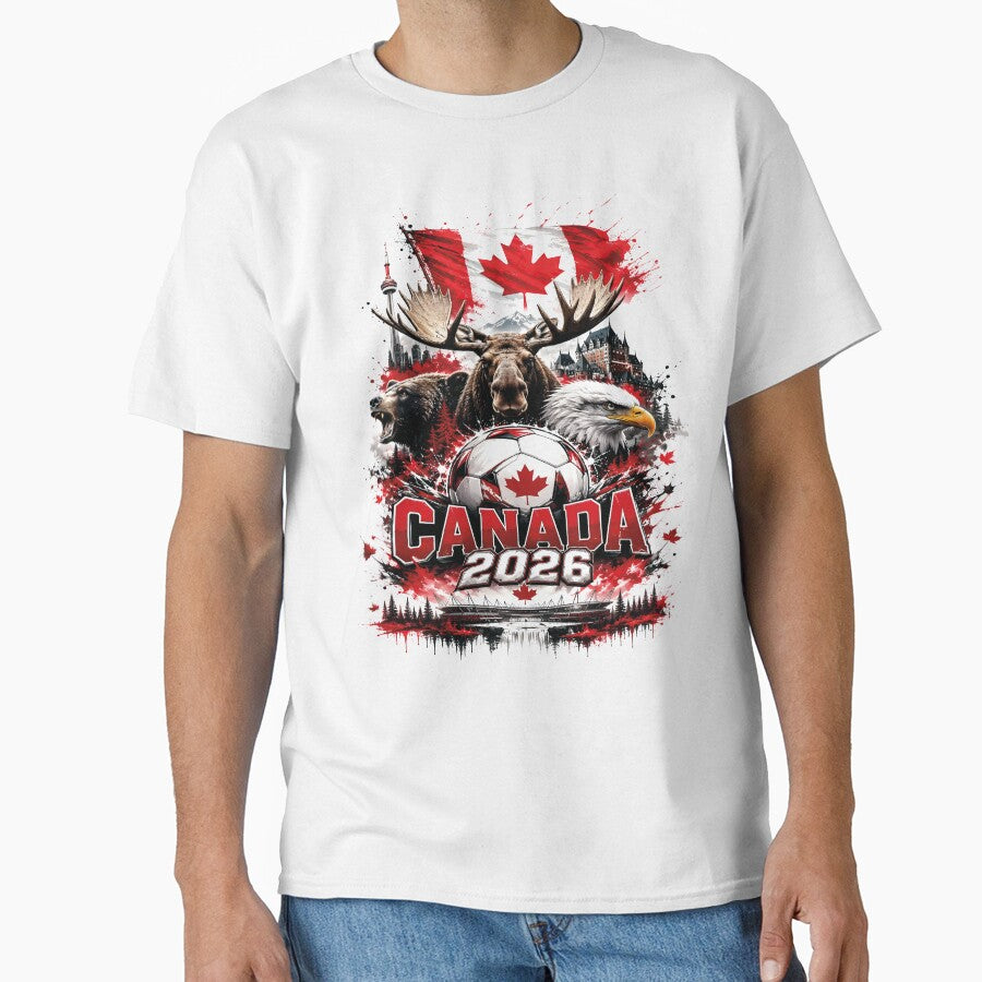 Canada 2026 Soccer Fan T-Shirt – Canadian Football Supporter Tee with Bear, Maple Leaf & Vintage Sports Design by al21ex