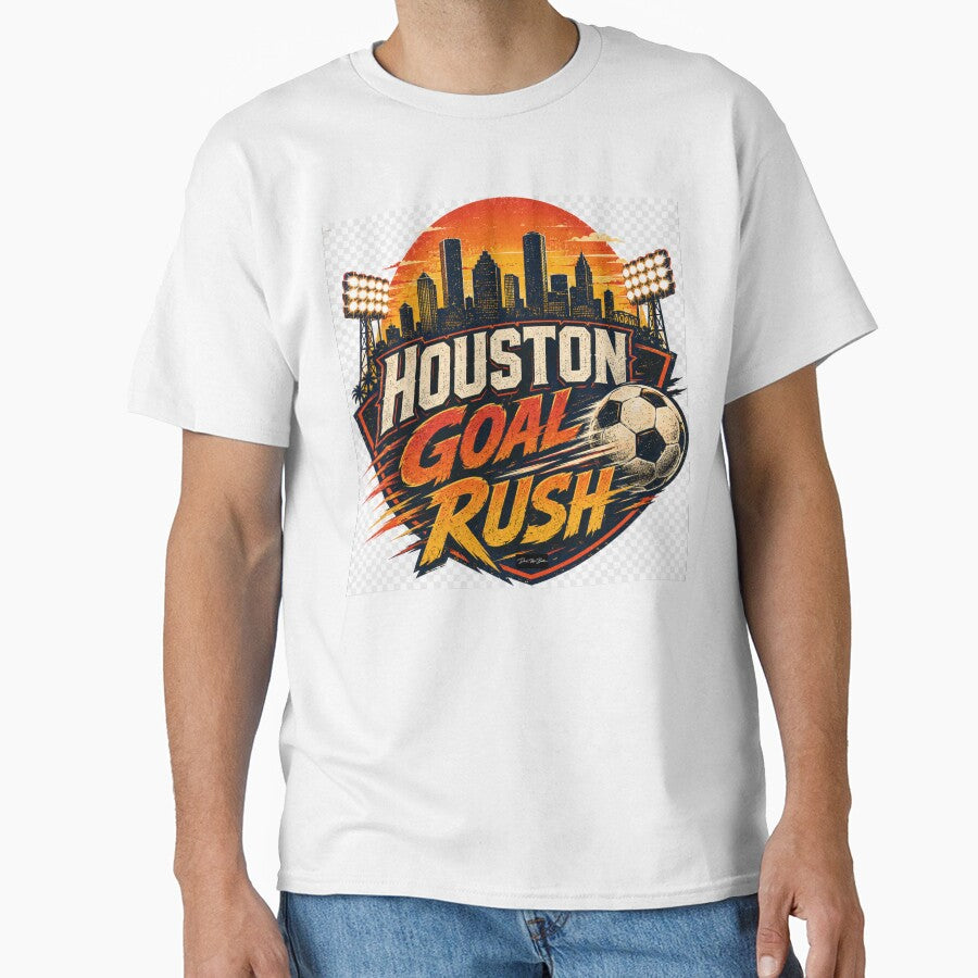Houston Goal Rush – Retro Soccer Fan Design by MySheetMusicArt