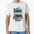 Seattle 2026  Space Needle Stadium Skyline T-Shirt V9 by DarylWelsh2024