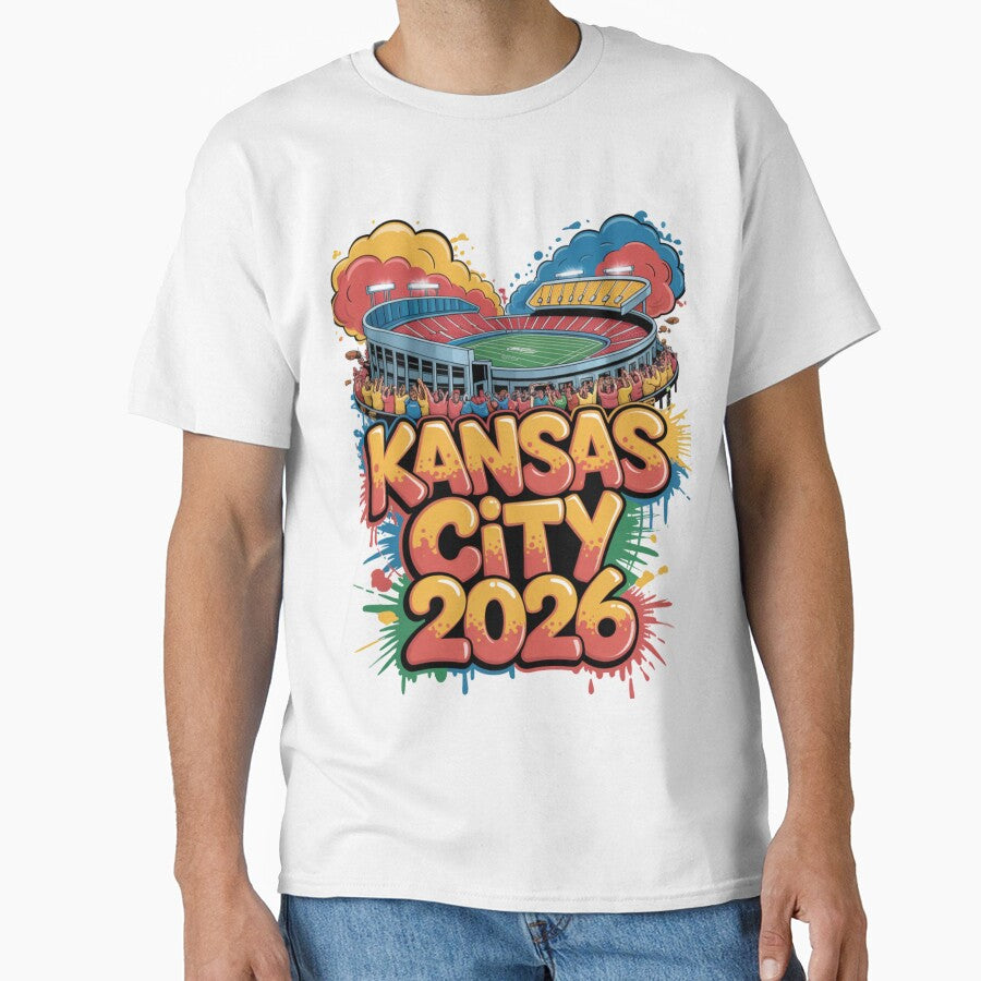 Kansas City 2026 Arrowhead Stadium Football T-Shirt V8 by DarylWelsh2024