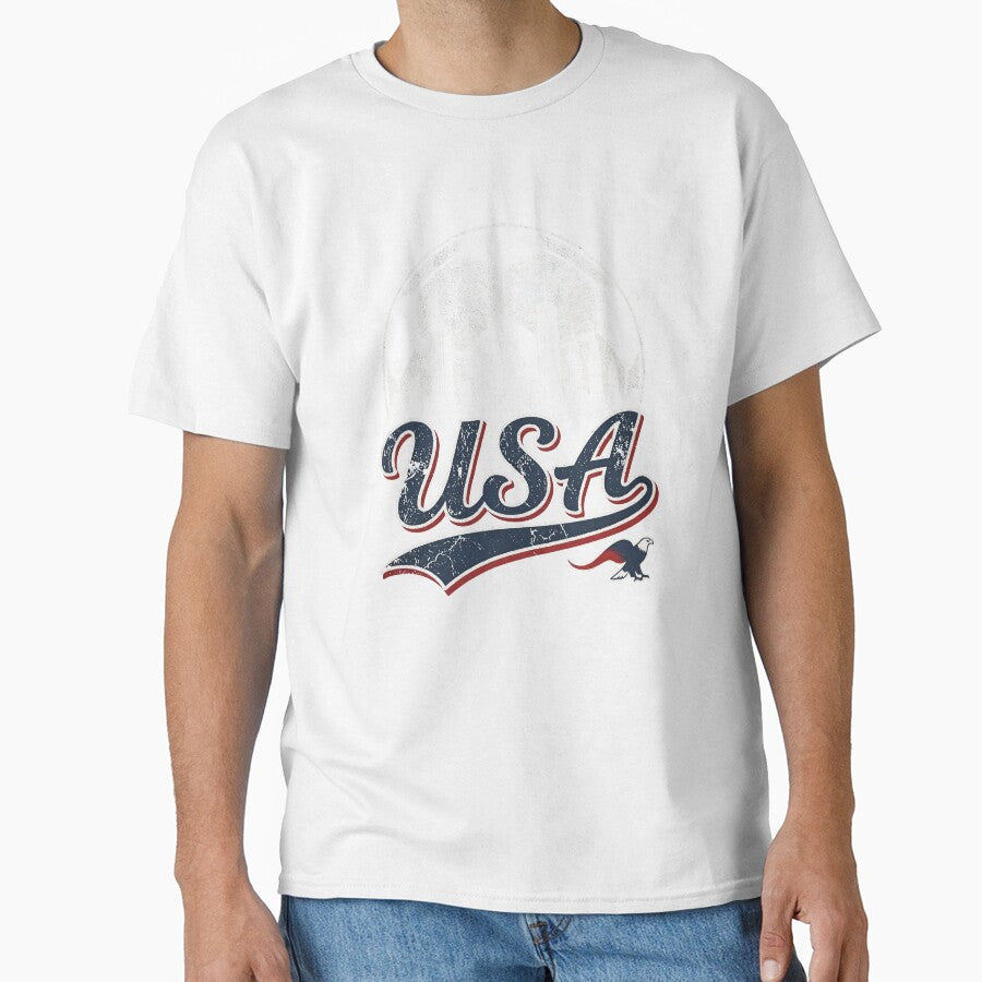 Vintage USA Skyline Soccer Fan Distressed Football by Imaginationbeyond