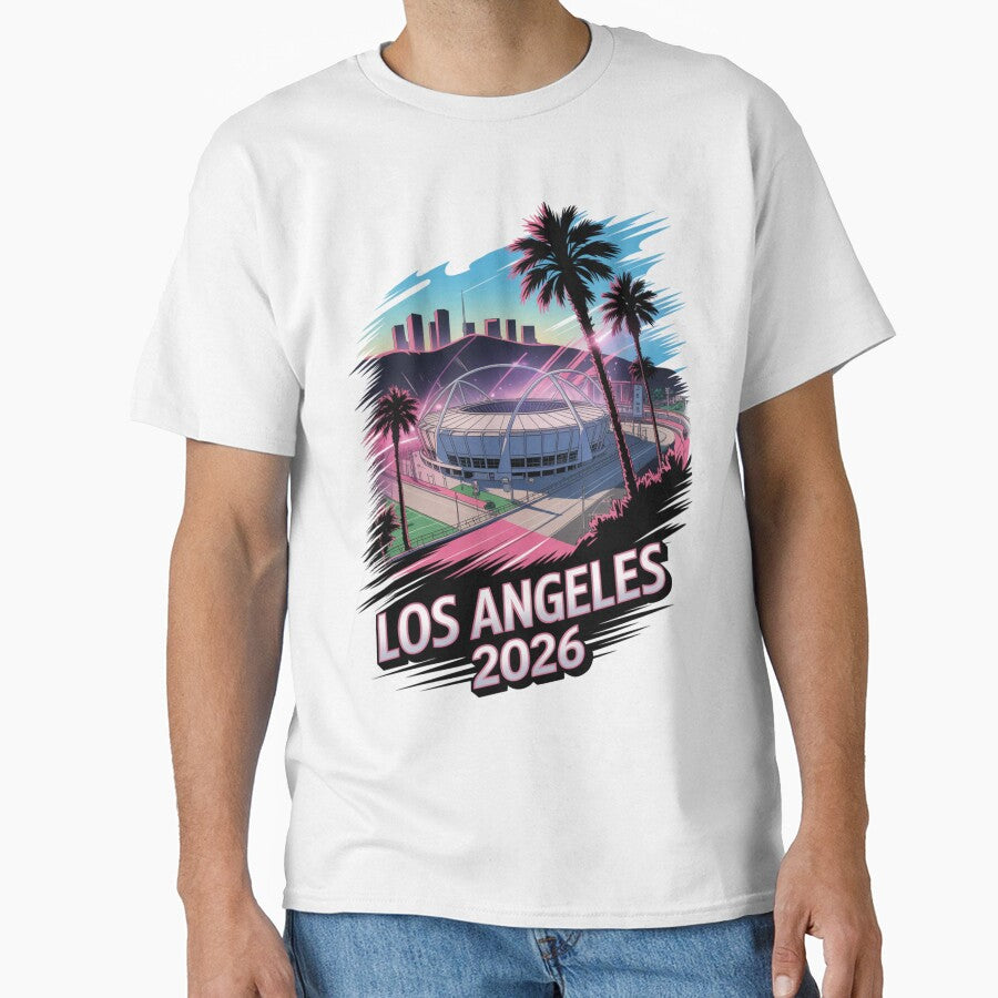 Los Angeles 2026 Palm Tree Sunset T-Shirt V18 by DarylWelsh2024