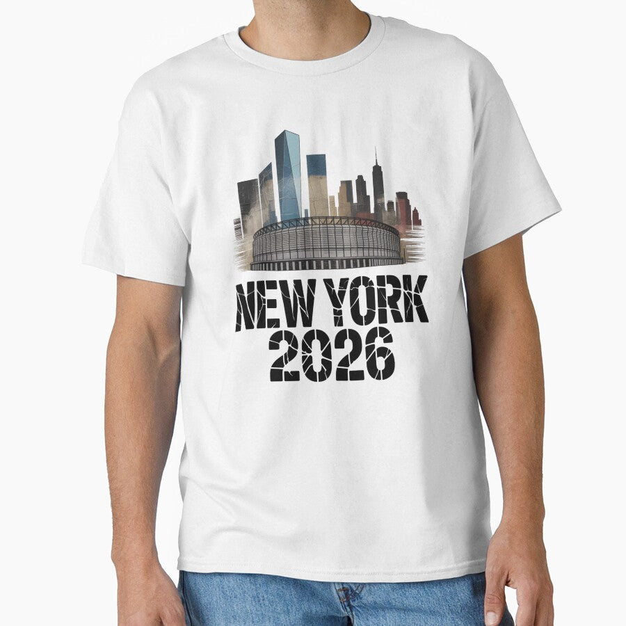 New York 2026 MetLife Stadium Skyline T-Shirt V11 by DarylWelsh2024