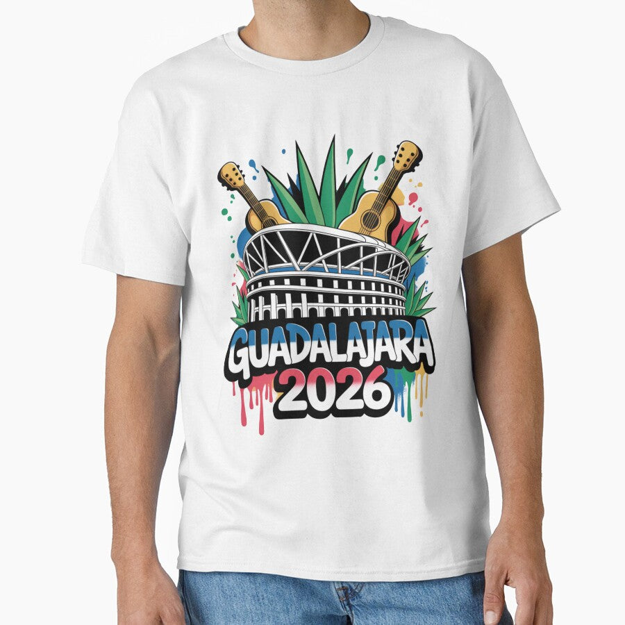 Guadalajara 2026  Mexico Football Soccer Souvenir T-Shirt V7 by DarylWelsh2024