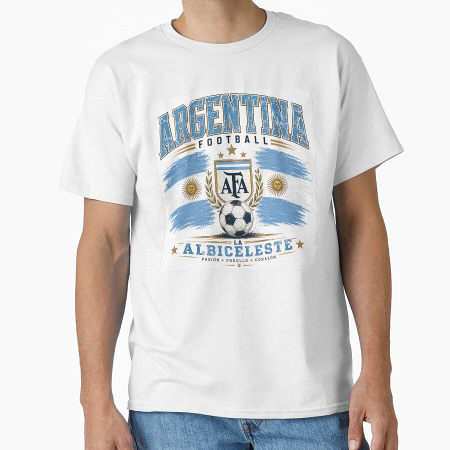 Argentina Football La Albiceleste Vintage Distressed Soccer Fan T-Shirt | Argentina National Team Inspired Design by SDFsignature