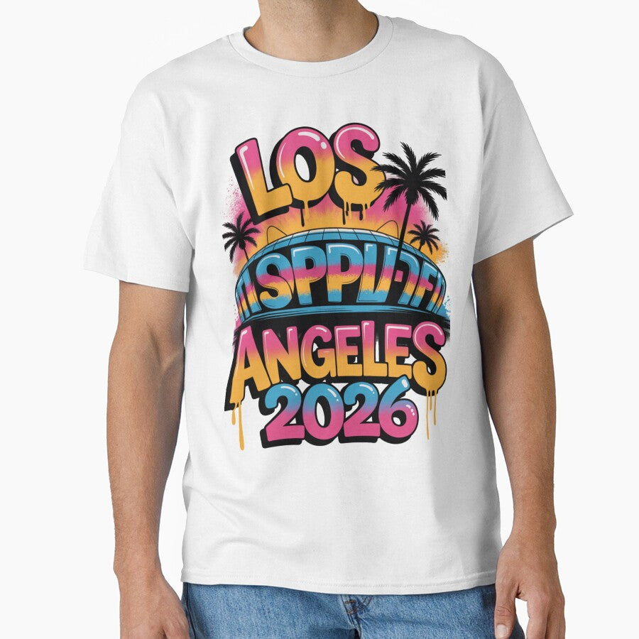 Los Angeles 2026 Palm Tree Sunset T-Shirt V3 by DarylWelsh2024