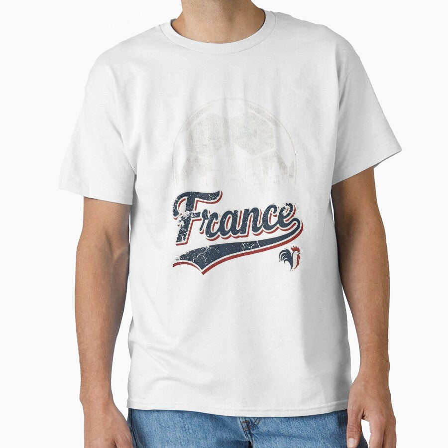 Vintage France Soccer Skyline Retro Distressed Football by Imaginationbeyond