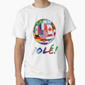 Global Football Nations Ole! T-shirt - International Flag Soccer Ball by Deadpan Design Syndicate