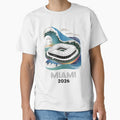 Miami 2026 Ocean Wave Football T-Shirt V6 by DarylWelsh2024