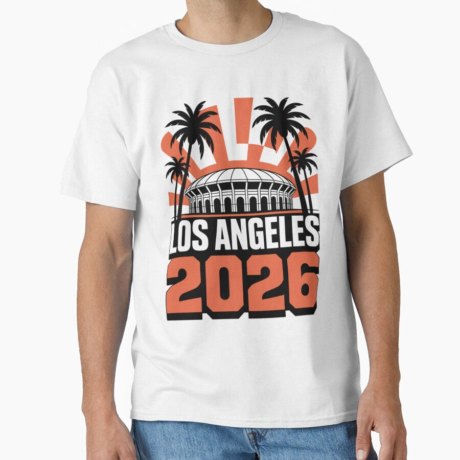 Los Angeles 2026 Palm Tree Sunset T-Shirt V21 by DarylWelsh2024
