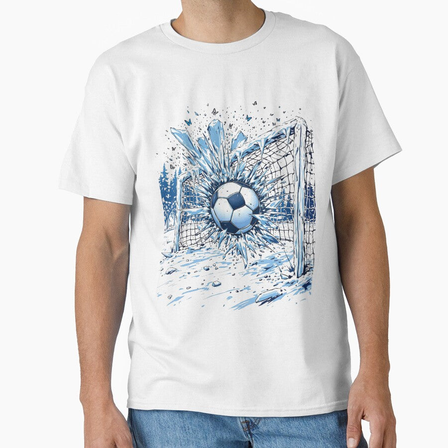 Frozen Strike - Winter Soccer Goal in the Icy Wilderness by HappySproutArt