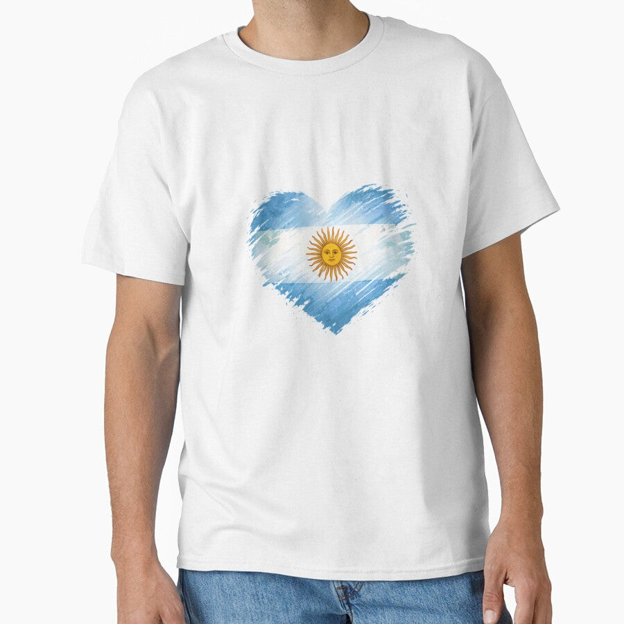 Argentina Heart Flag T-Shirt | FIFA 2026 Argentine Soccer Fan Tee by YASboutik
