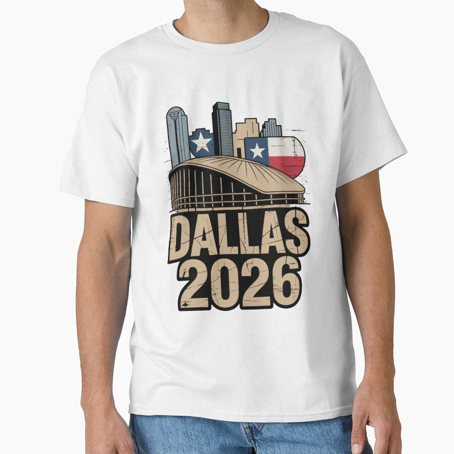 Dallas 2026 Texas Soccer Souvenir T-Shirt V7 by DarylWelsh2024