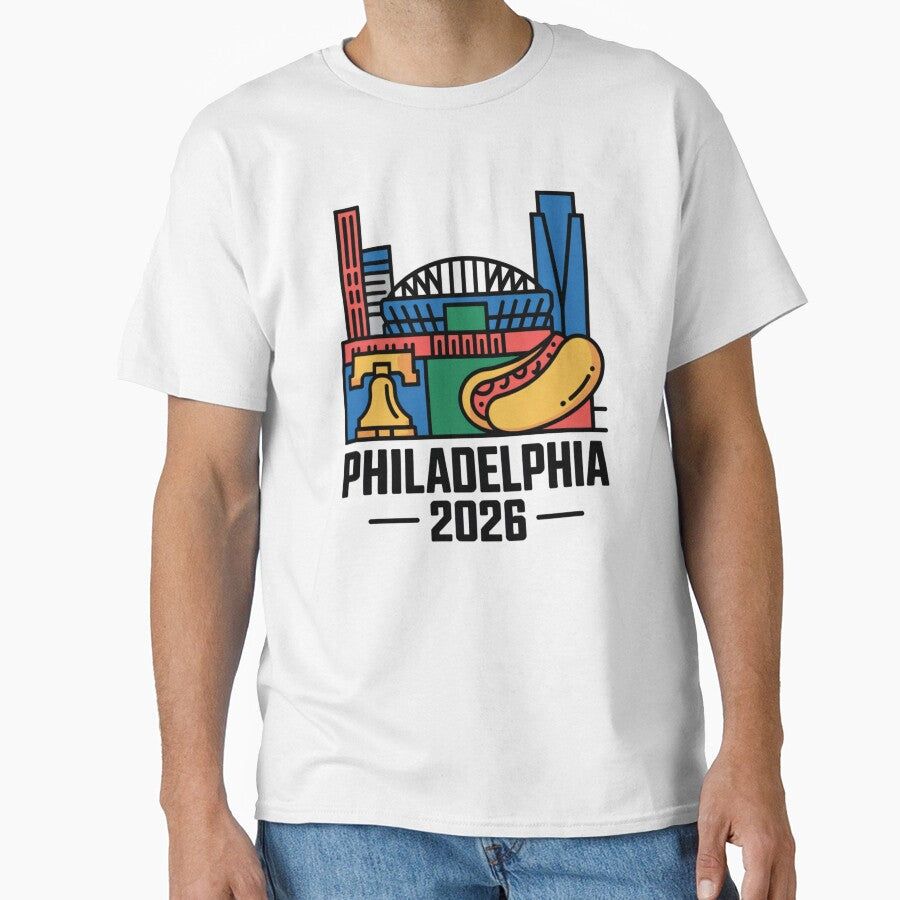 Philadelphia 2026 Liberty Bell Stadium Cheesesteak T-Shirt V15 by DarylWelsh2024