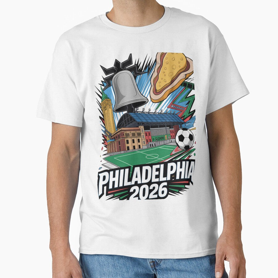 Philadelphia 2026 Liberty Bell Stadium Cheesesteak T-Shirt V5 by DarylWelsh2024