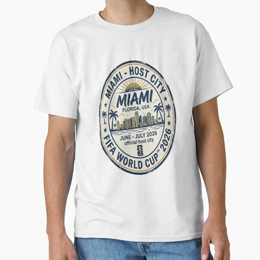 Miami 2026 Host Vintage Stamp Soccer Tee Collection by CVelli382
