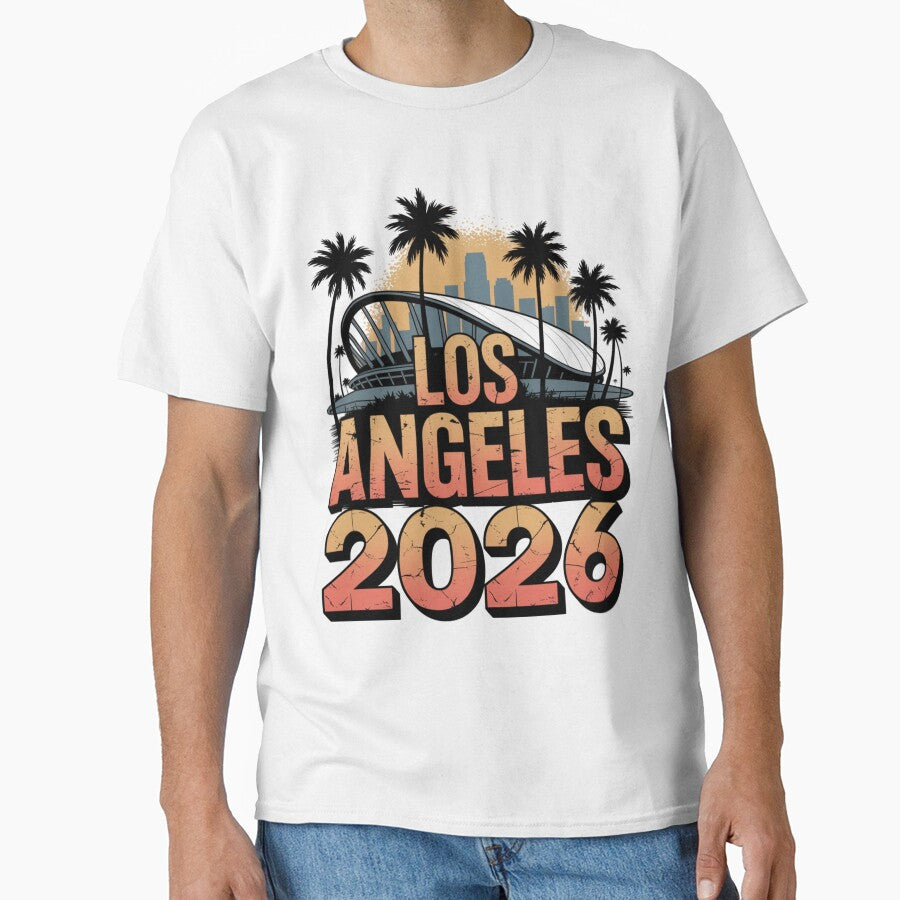 Los Angeles 2026 Palm Tree Sunset T-Shirt V7 by DarylWelsh2024