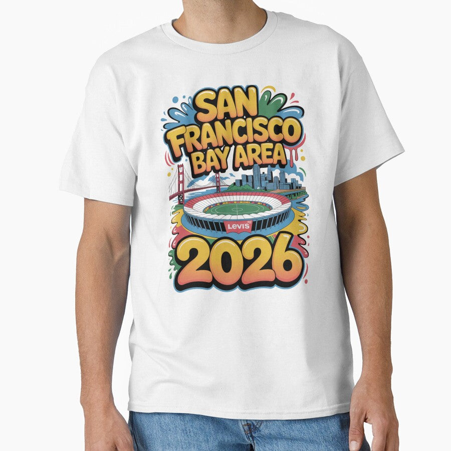 San Francisco Bay Area Golden Gate Stadium T-Shirt V6 by DarylWelsh2024