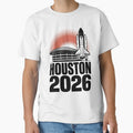 Houston 2026 Space Shuttle Football T-Shirt V2 by DarylWelsh2024