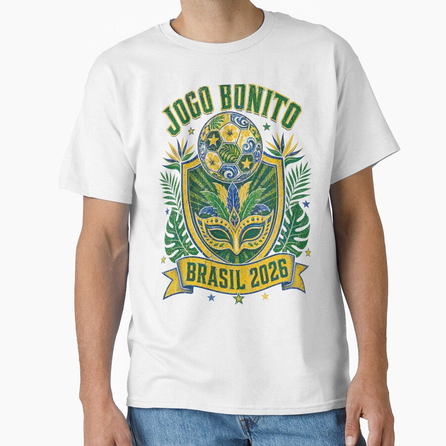 Jogo Bonito Brasil 2026 World Cup Soccer T-Shirt by KickoffStudio
