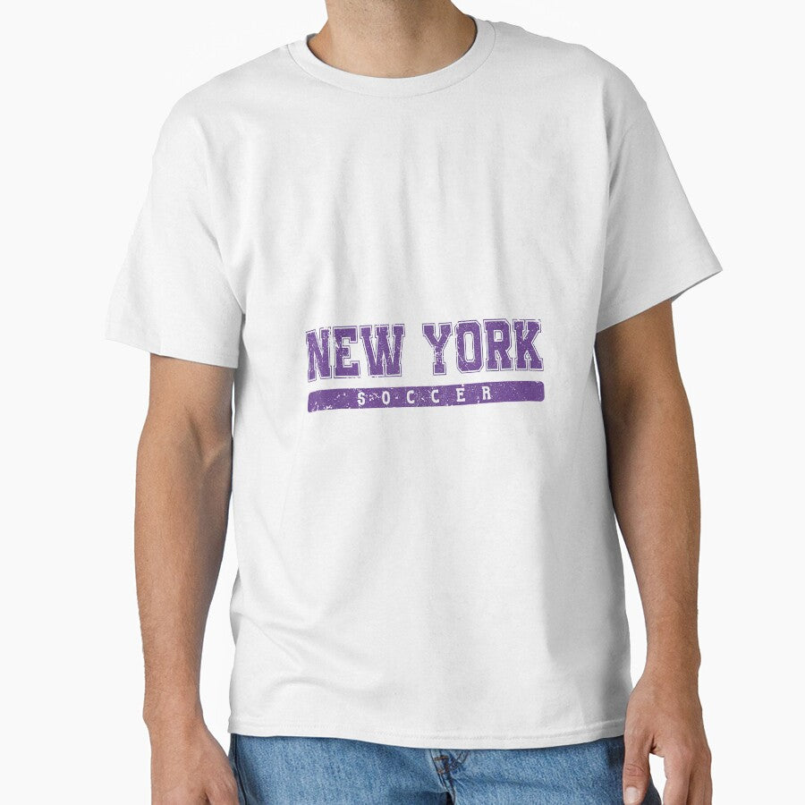 New York Soccer Purple Vintage Text by MollyLYork