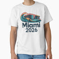 Miami 2026 Ocean Wave Football T-Shirt V14 by DarylWelsh2024