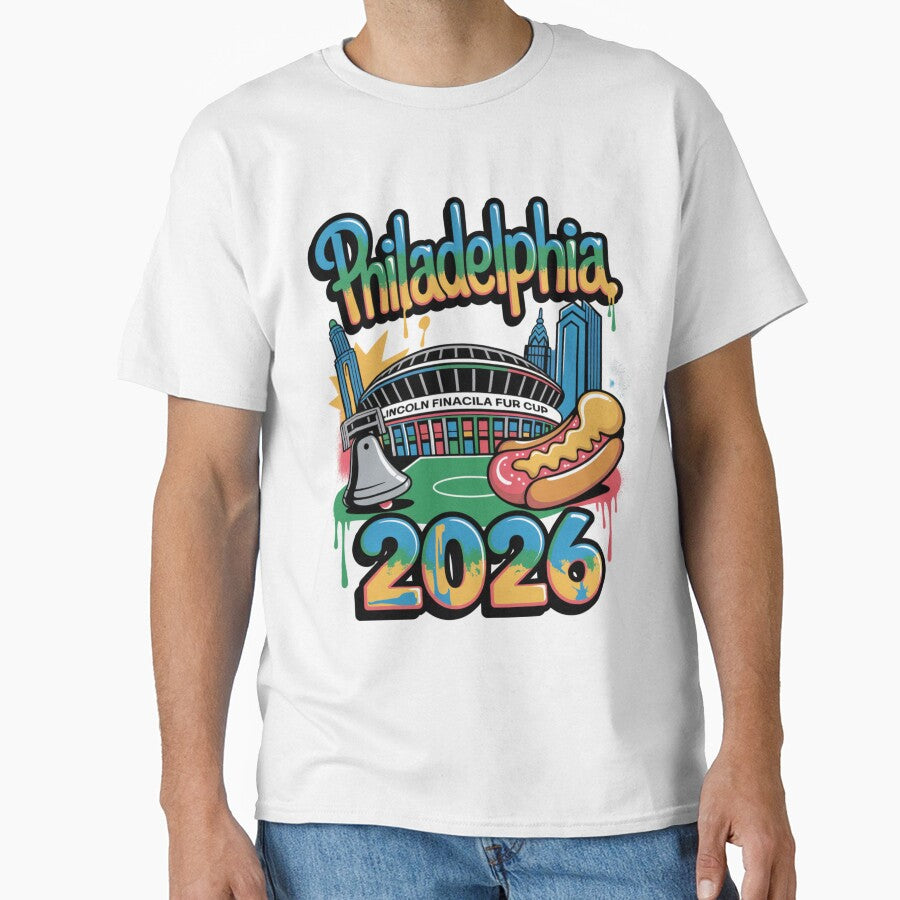 Philadelphia 2026 Liberty Bell Stadium Cheesesteak T-Shirt V17 by DarylWelsh2024