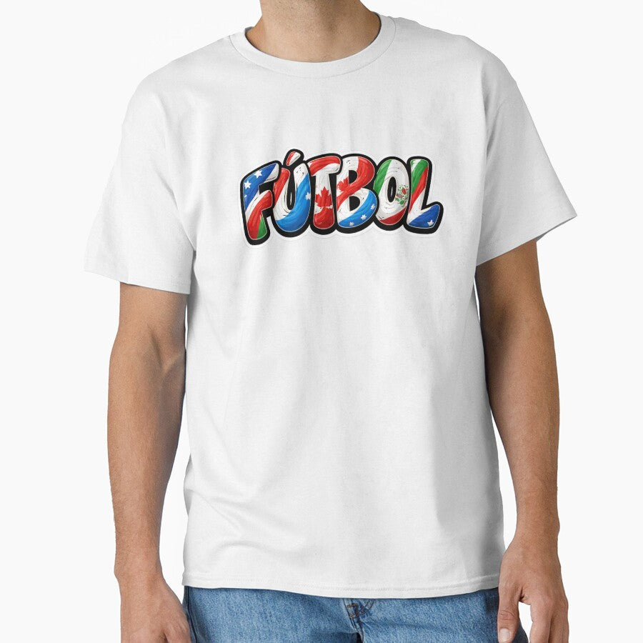 Fútbol 2026 USA Canada Mexico - Tricolor Flag Typography by Velustro Shop