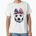 Patriotic Soccer Ball with American Flag Bow – USA Soccer Fan Coquette Bow by gillys