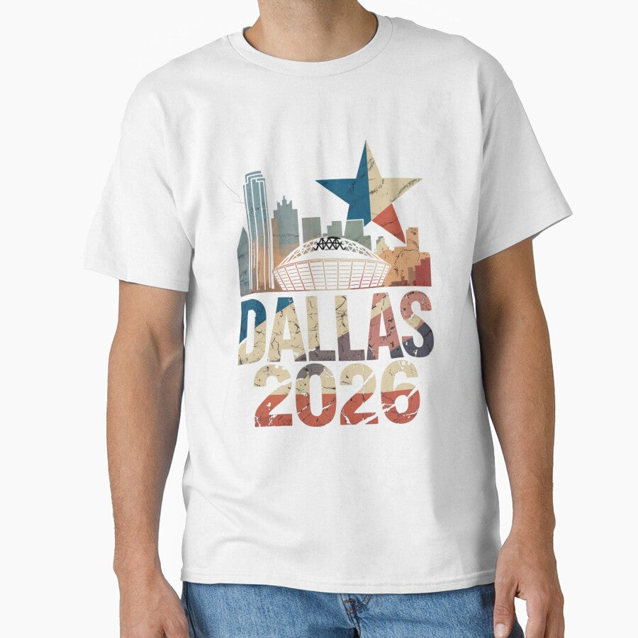 Dallas 2026 Texas Soccer Souvenir T-Shirt V6 by DarylWelsh2024