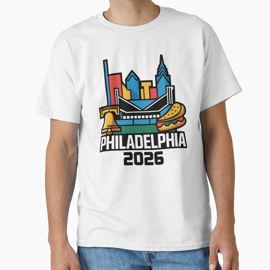 Philadelphia 2026 Liberty Bell Stadium Cheesesteak T-Shirt V11 by DarylWelsh2024