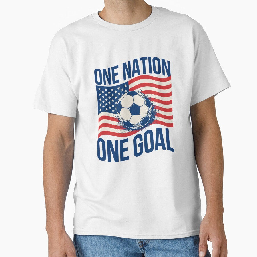 One Nation One Goal Soccer Patriotic USA Fan Design by RDRdesign