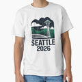 Seattle 2026  Space Needle Stadium Skyline T-Shirt V19 by DarylWelsh2024