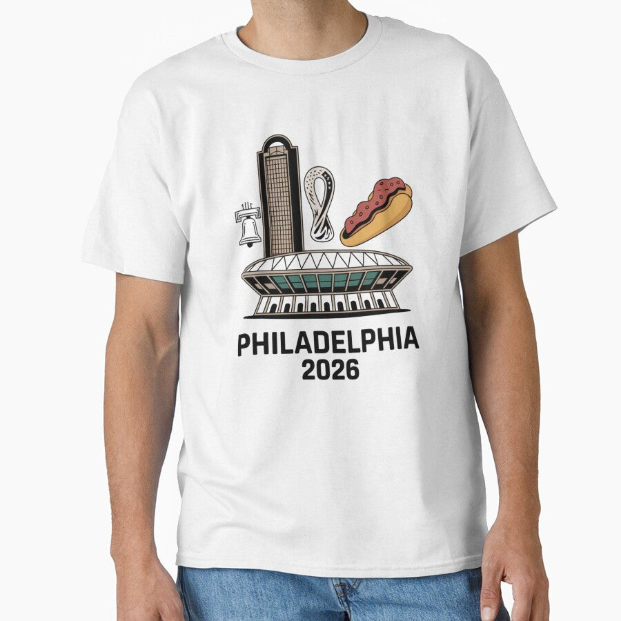 Philadelphia 2026 Liberty Bell Stadium Cheesesteak T-Shirt V3 by DarylWelsh2024