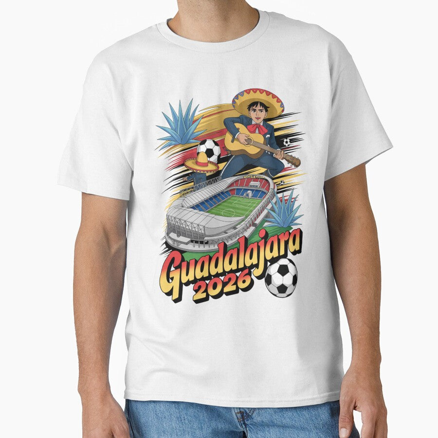 Guadalajara 2026  Mexico Football Soccer Souvenir T-Shirt V19 by DarylWelsh2024