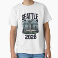 Seattle 2026  Space Needle Stadium Skyline T-Shirt V14 by DarylWelsh2024