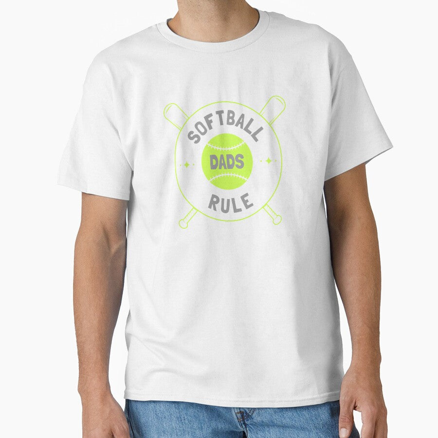 Mens Softball Dads Rule Fastpitch Dad Novelty Graphic design by nikkidawn74