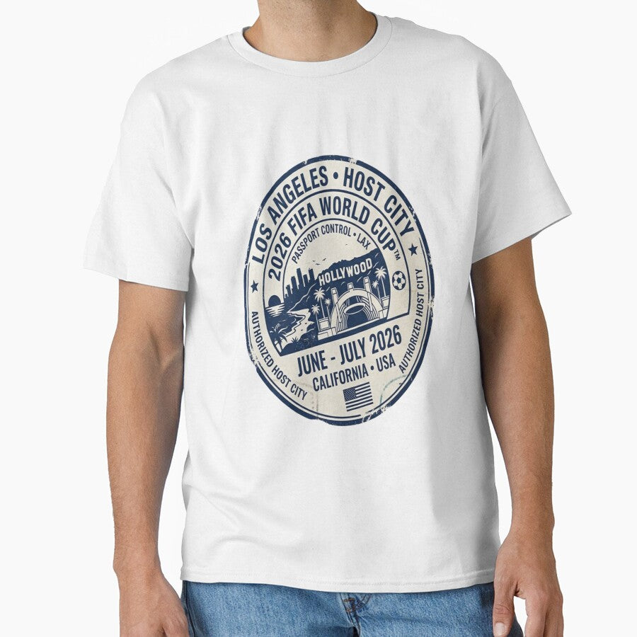 Los Angeles 2026 Host Vintage Stamp Soccer Tee Collection by CVelli382